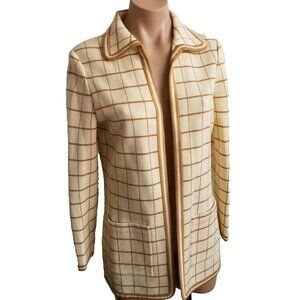 Vintage 1970s Brown and Cream Color LeRoy Knit Wera Boho Hipster Sweater S/M